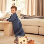 Jollein babyslaapzak Jeans Blue Basic Stripe maat met afritsbare mouwen