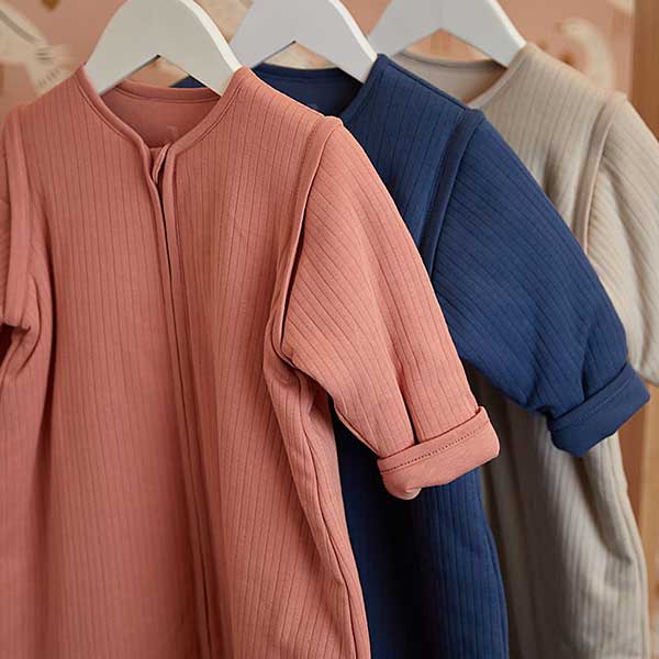 Jollein babyslaapzak Nougat Basic Stripe maat 110 cm met afritsbare mouwen