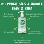 Happy Earth Baby Kids wash en bath gel in gerecyclede fles 100 procent natuurlijk en zeepvrij