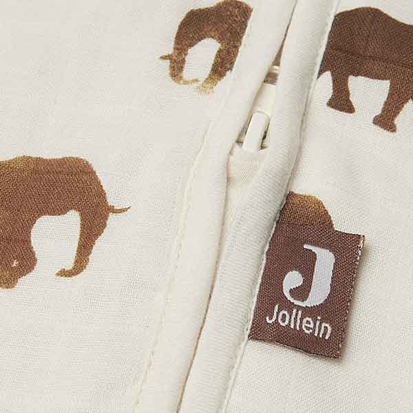 Jollein zomerslaapzak Savannah mouwloos met crèmekleurige olifantenprint
