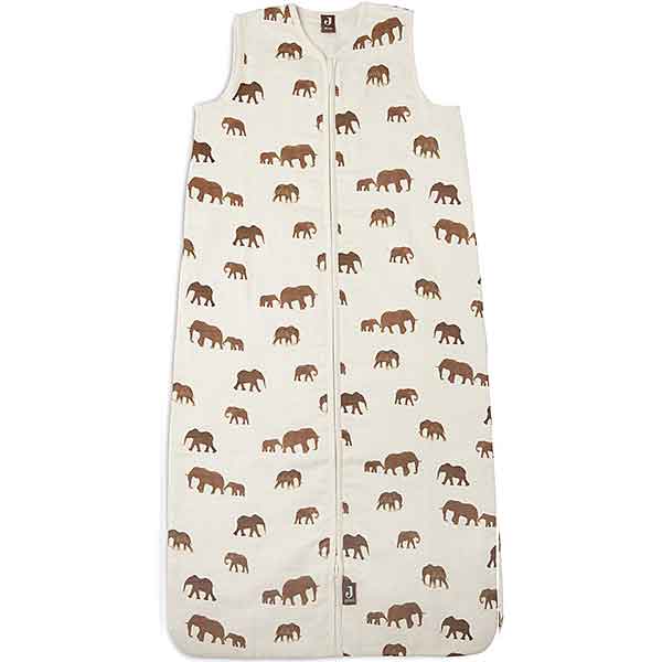 Jollein zomerslaapzak Savannah mouwloos met crèmekleurige olifantenprint