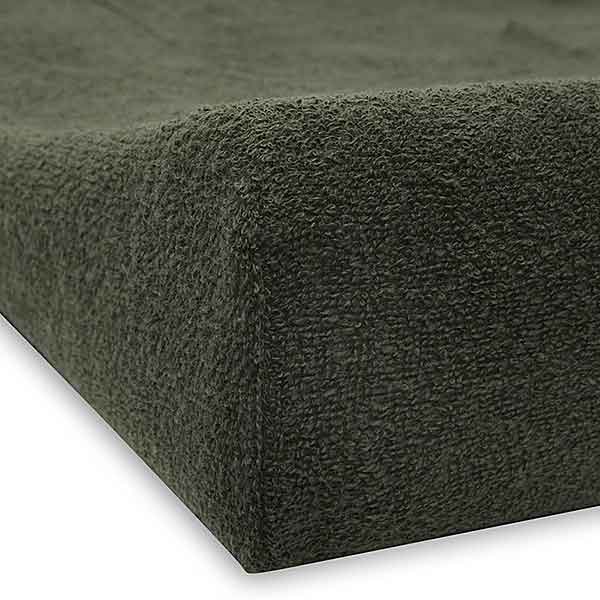 Badstof aankleedkussenhoes Leaf Green 50 x 70 cm met zachte absorberende stof en rustige groene uitstraling voor comfortabel verschonen