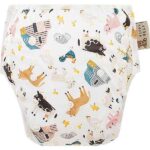 HappyBear wasbare zwemluier Farm Animals met boerderijdieren print en verstelbare drukknopen geschikt voor baby en peuter