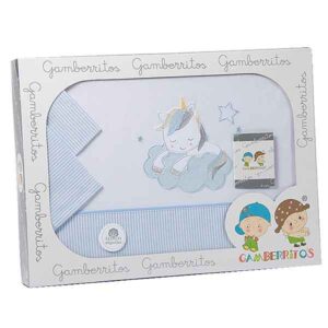 Gamberritos beddengoed ledikant met complete set hoeslaken dekbedovertrek en kussensloop in zachte kleuren