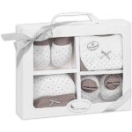 Interbaby kledingset newborn grijs met complete babyoutfit van katoen in luxe geschenkverpakking
