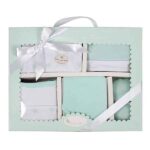 Interbaby kledingset newborn mintgroen met complete babyoutfit van katoen in luxe geschenkverpakking