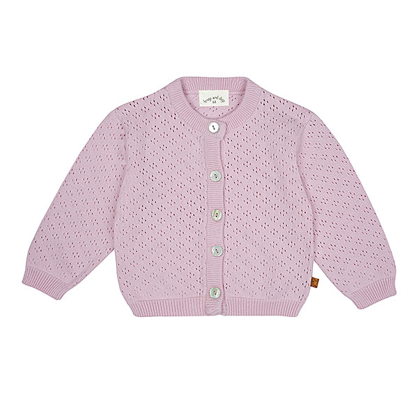 Roze baby vestje pointenelle Frogs and Dogs voor baby meisjes