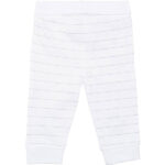 Frogs and Dogs baby broekje wit grijs strepen met zilveren pootafdrukken unisex.