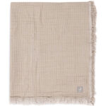 hydrofiele deken baby olive green met franje zacht katoen wiegdeken