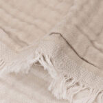 hydrofiele deken baby olive green met franje zacht katoen wiegdeken