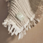 hydrofiele deken baby olive green met franje zacht katoen wiegdeken