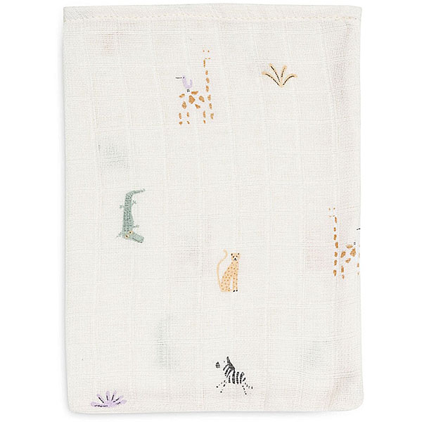 hydrofiele washandjes baby jungle jambo set van 3 met dierenprint katoen