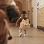 rugtas peuter boucle naturel teddy zacht kinderrugzak met trekkoord