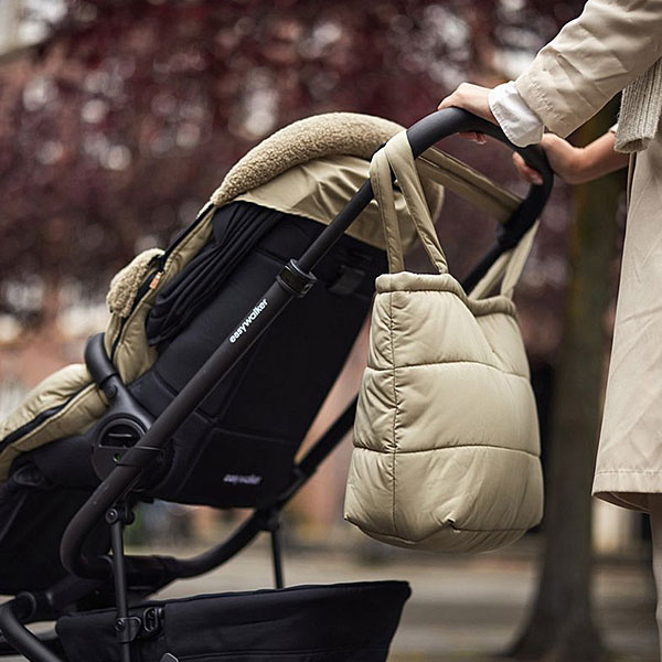 jollein luiertas puffed olive green olijfgroen met verschoningsmat stijlvol praktisch babytas