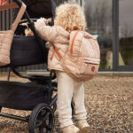 rugtas peuter puffed biscuit gewatteerd design kinderrugzak beige