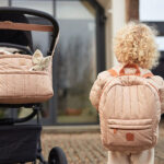 rugtas peuter puffed biscuit gewatteerd design kinderrugzak beige