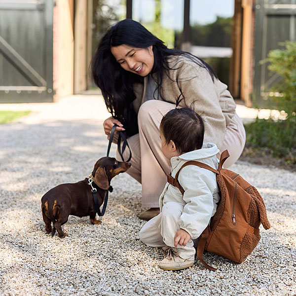 rugtas peuter teddy hond Diego bruin met oortjes zachte kinderrugzak