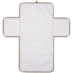 verschoonmatje baby cloudy rib milky coffee opvouwbaar met vakken onderweg