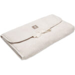 verschoonmatje baby cloudy rib oatmeal met vakken opvouwbaar onderweg