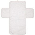 verschoonmatje baby cloudy rib oatmeal met vakken opvouwbaar onderweg