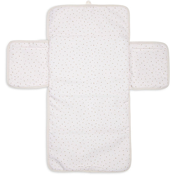 verschoonmatje baby cloudy rib oatmeal met vakken opvouwbaar onderweg