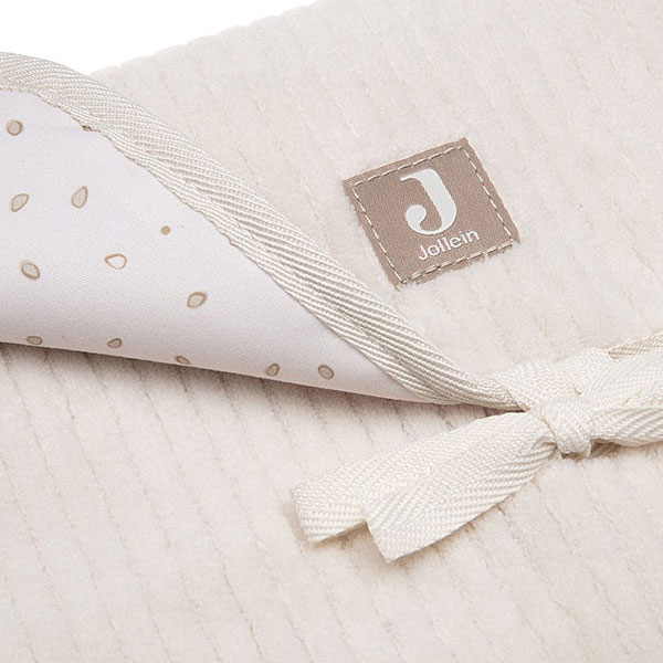 verschoonmatje baby cloudy rib oatmeal met vakken opvouwbaar onderweg