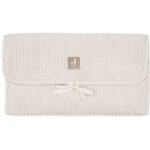 verschoonmatje baby cloudy rib oatmeal met vakken opvouwbaar onderweg