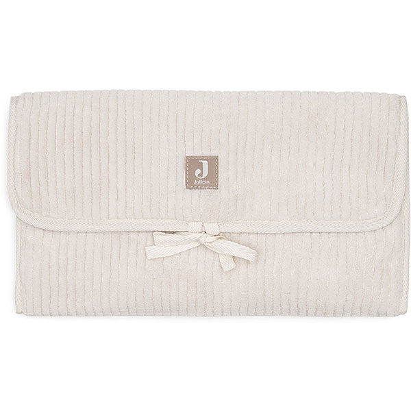 verschoonmatje baby cloudy rib oatmeal met vakken opvouwbaar onderweg