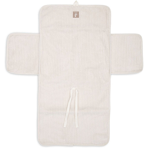 verschoonmatje baby cloudy rib oatmeal met vakken opvouwbaar onderweg