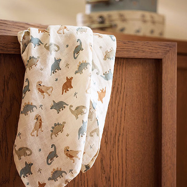 hydrofiele doeken Roarsome dino print 115x115 cm 2 stuks