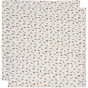 hydrofiele doeken Roarsome dino print 115x115 cm 2 stuks