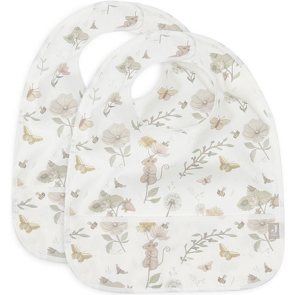 waterproof slab baby dreamy mouse set van 2 met zachte print en waterafstotend materiaal