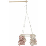 Baby mobiel teddy beertjes in Natural en Wild Rose voor box of babykamer