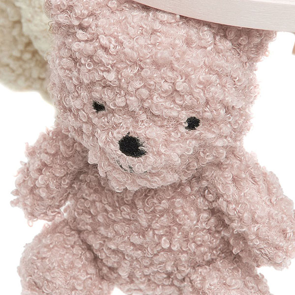 Baby mobiel teddy beertjes in Natural en Wild Rose voor box of babykamer