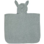 badponcho ash green van jollein met capuchon en oortjes