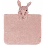 badponcho wild rose van jollein met capuchon en oortjes