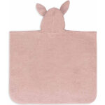 badponcho wild rose van jollein met capuchon en oortjes