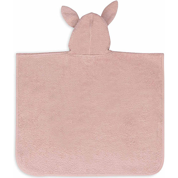 badponcho wild rose van jollein met capuchon en oortjes