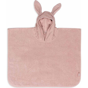 badponcho wild rose van jollein met capuchon en oortjes