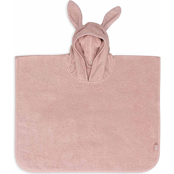 badponcho wild rose van jollein met capuchon en oortjes