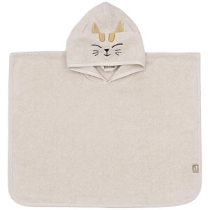 Badponcho Charlie the Cat van zachte badstof met kattenoortjes voor baby’s en peuters
