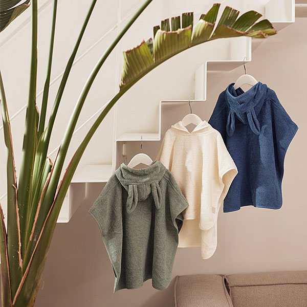Badponcho Ivory badstof van zachte absorberende badstof voor baby’s en peuters