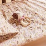 Jollein bijtring Jill the Cat met siliconen ring, gebreid kattenhoofdje en roze strikje voor baby's