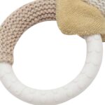 Jollein bijtring Mick the Dog met siliconen ring en gebreid hondenhoofdje voor baby's