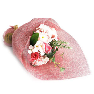 zeepbloemen boeket roze badbloemen cadeau decoratie