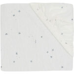 Hoeslaken jersey Twinkling Sea Green 60 x 120 cm met subtiele sterrenprint voor babybedjes
