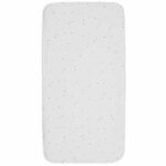 Hoeslaken jersey Twinkling Sea Green 60 x 120 cm met subtiele sterrenprint voor babybedjes