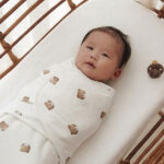 inbakerdoek bear multicolor baby 0 tot 3 maanden unisex meyco