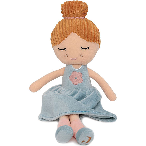 knuffelpop flowergirl rose met sea green jurkje en rood haar