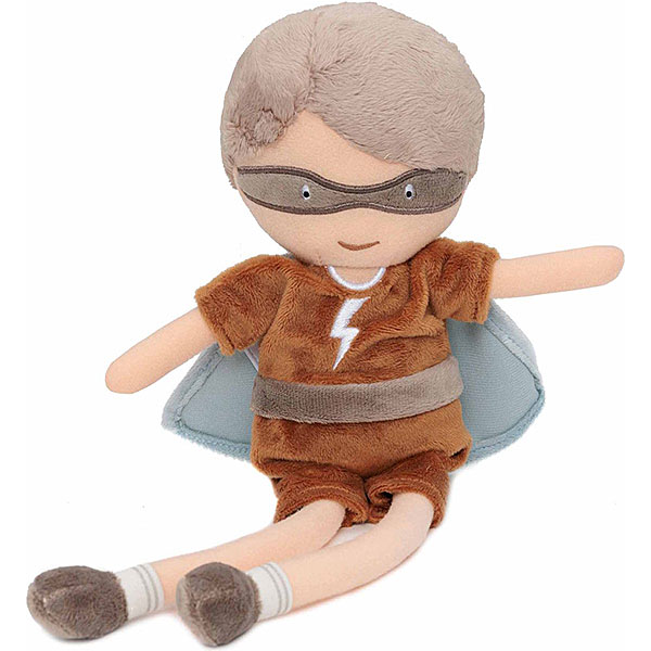 knuffelpop superheld dave met cape en oogmasker